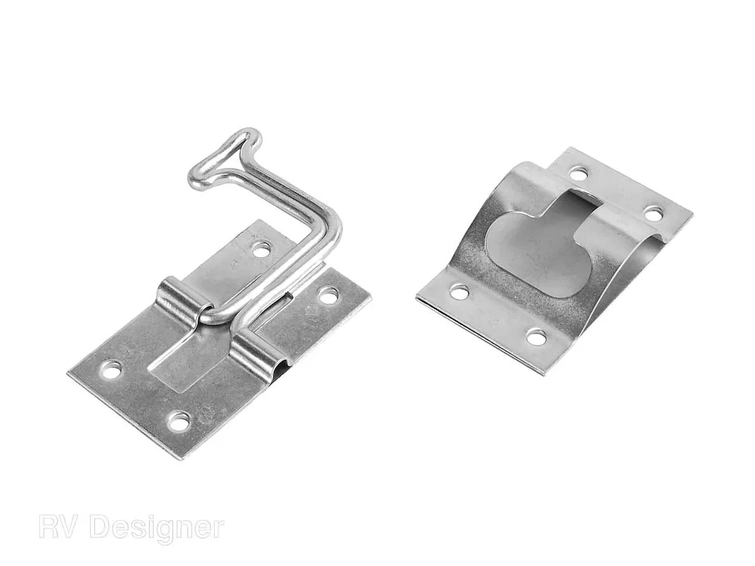 E277 – RV DESIGNER Door Holder, For Keeping RV Doors Open 90 Degree Angled Stainless Steel Single With Fasteners